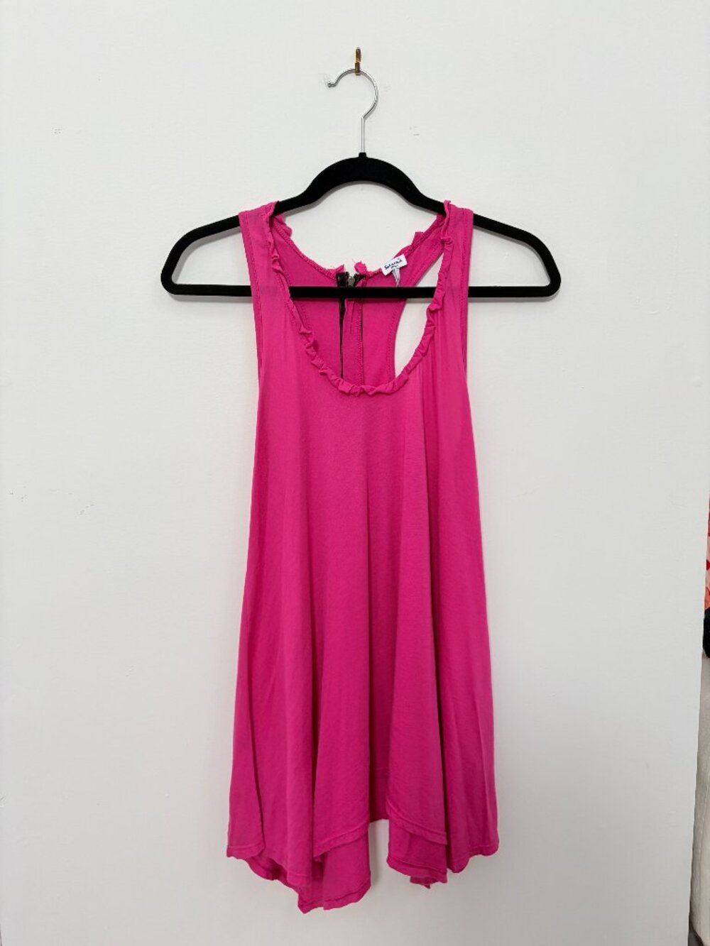 2000s Splendid Hot Pink Asymmetrical Tanktop
